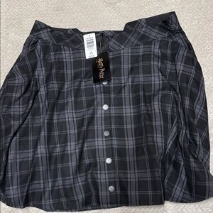 Torrid Charcoal and Black Checkered Mini Skirt